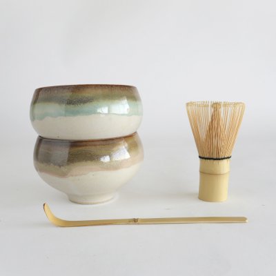 画像3: 【SALIU】抹茶彼是　功山窯　抹茶ぼうる　さざなみ　こはく　美濃焼　日本製　SALIU craft Japan　