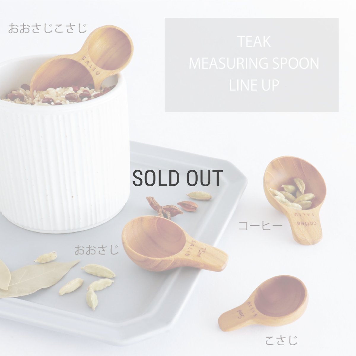 画像7: 【SALIU TEAK】SALIU KITCHEN おおさじこさじ チーク　木製　軽量スプーン　5ml 15ml　キッチンツール (7)