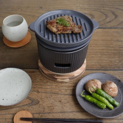 画像1: 【SALIU】The chef　ザシェフ 　グリルプレートS 　陶板　耐熱陶器　クッキングプレート　簡単料理　魚焼きグリル　オーブン　レンジ　トースター　