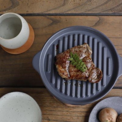 画像2: 【SALIU】The chef　ザシェフ 　ベイクパン　ミニ　本体＋蓋　耐熱陶器　耐熱性能400℃ クッキングプレート　簡単料理　魚焼きグリル　オーブン　レンジ　トースター