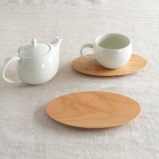 画像12: 【SALIU】結 　山桜　茶敷　楕円　木製ソーサー　茶托　オーバル プレート　日本製　 (12)