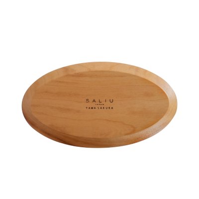 画像1: 【SALIU】結 　山桜　茶敷　楕円　木製ソーサー　茶托　オーバル プレート　日本製　