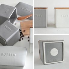 画像8: 【SALIU KITCHEN】キャニスター 　SK00 　マットな質感　日本製　磁器　シンプル　（SUGAR　SALT　TEA　COFFEE）ホワイト　グレイ　サリウキッチン (8)