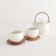 画像9: 【SALIU】結 YUI 土瓶 急須　330ml　カップ小　茶敷き　ギフト 5点Set (急須・湯呑みx2・茶敷x2)　 急須セット　お茶の時間 　 美濃焼　湯呑み＆急須セット (9)