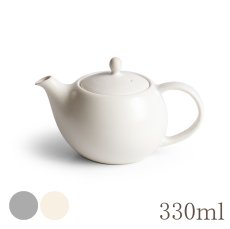 画像1: 【SALIU】結 YUI  ティーポット ３３０ml 白 灰 ホワイト グレー 急須 陶器  磁器 白磁 丸い かわいい 可愛い 美濃焼  日本製 ティーカップ ＬＯＬＯ ロロ おしゃれ  茶こし 人気 おすすめ デザイン 紅茶のための茶器 (1)