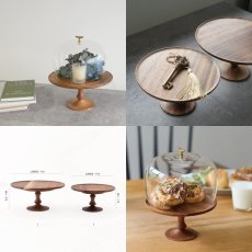 画像4: 【shesay】アカシアウッド　ケーキスタンド 　木製　高台　スタンドトレイ　( S φ 17cm / L φ21cm ) (4)