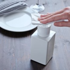 画像1: 【Square Dispenser】スクエアプッシュボトル 300mｌ　除菌　スクエア　ディスペンサー　詰替え容器　日本製　ロロ　LOLO　美濃焼　インフルエンザ　消毒 (1)