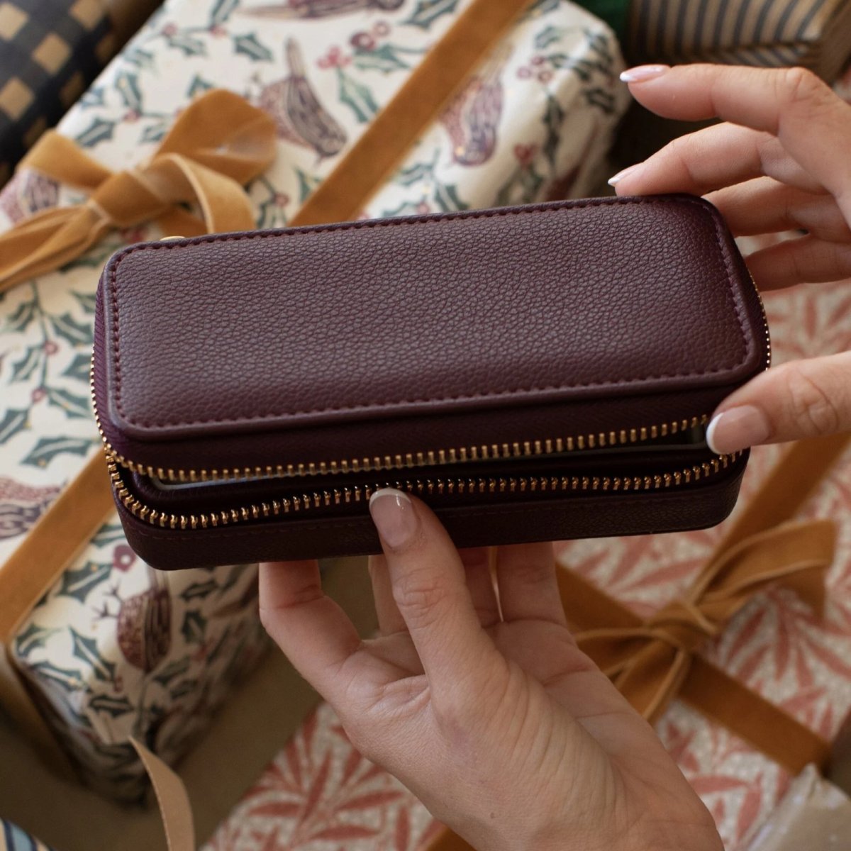 画像12: 【STACKERS】トラベル ジュエリーボックス M  Travel M バーガンディー　Burgandy　トラベルM スタッカーズ  ロンドン　UK (12)