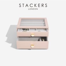 画像1: 【STACKERS】クラシック ドロワージュエリーボックス 選べる2個セット ブラッシュピンク BlushPink 引き出し ガラス スタッカーズ ロンドン イギリス (1)