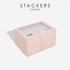 画像2: 【STACKERS】クラシック ドロワージュエリーボックス 選べる2個セット ブラッシュピンク BlushPink 引き出し ガラス スタッカーズ ロンドン イギリス (2)