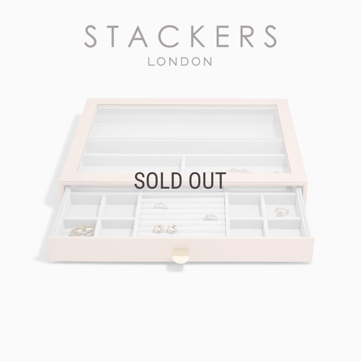 画像1: 【STACKERS】スーパーサイズ　ドロワー　グラス　リッド  （ガラス天窓）Glass Lid　ジュエリーケース  ブラッシュピンク Blush Pink スタッカーズ (1)