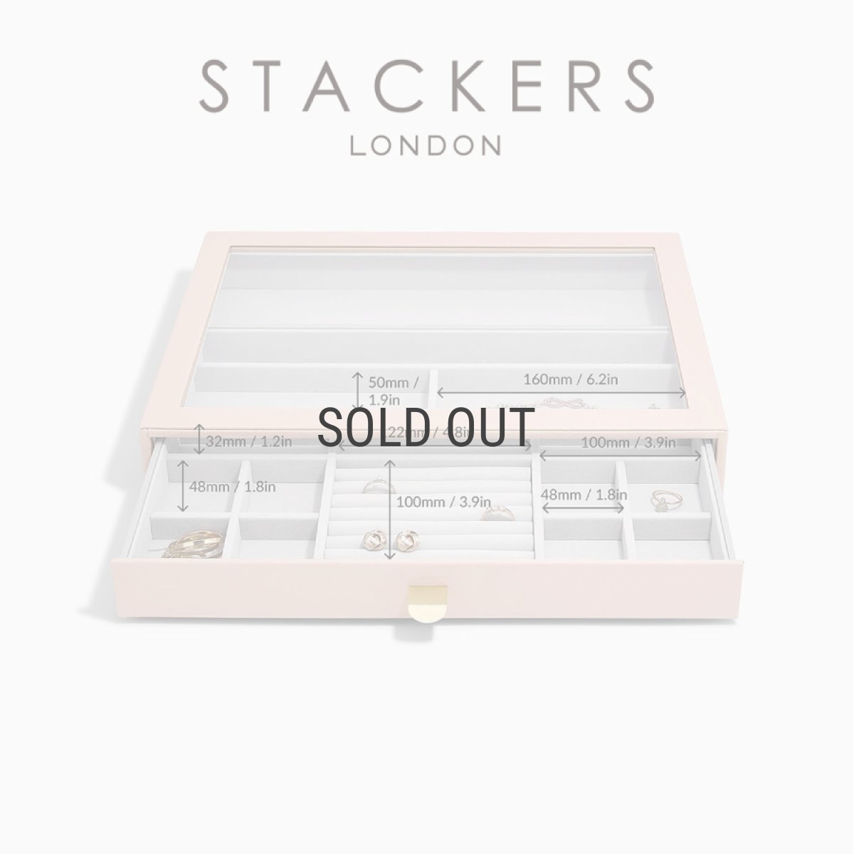 画像4: 【STACKERS】スーパーサイズ　ドロワー　グラス　リッド  （ガラス天窓）Glass Lid　ジュエリーケース  ブラッシュピンク Blush Pink スタッカーズ (4)