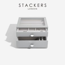 画像1: 【STACKERS】クラシック ドロワージュエリーボックス 選べる2個セット ペブルグレー PebbleGray 引き出し ガラス スタッカーズ ロンドン イギリス (1)
