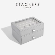 画像2: 【STACKERS】クラシック ドロワージュエリーボックス 選べる2個セット ペブルグレー PebbleGray 引き出し ガラス スタッカーズ ロンドン イギリス (2)