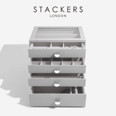 画像1: 【STACKERS】クラシック ドロワージュエリーボックス 選べる4個セット ペブルグレー PebbleGray 引き出し ガラス スタッカーズ ロンドン イギリス (1)