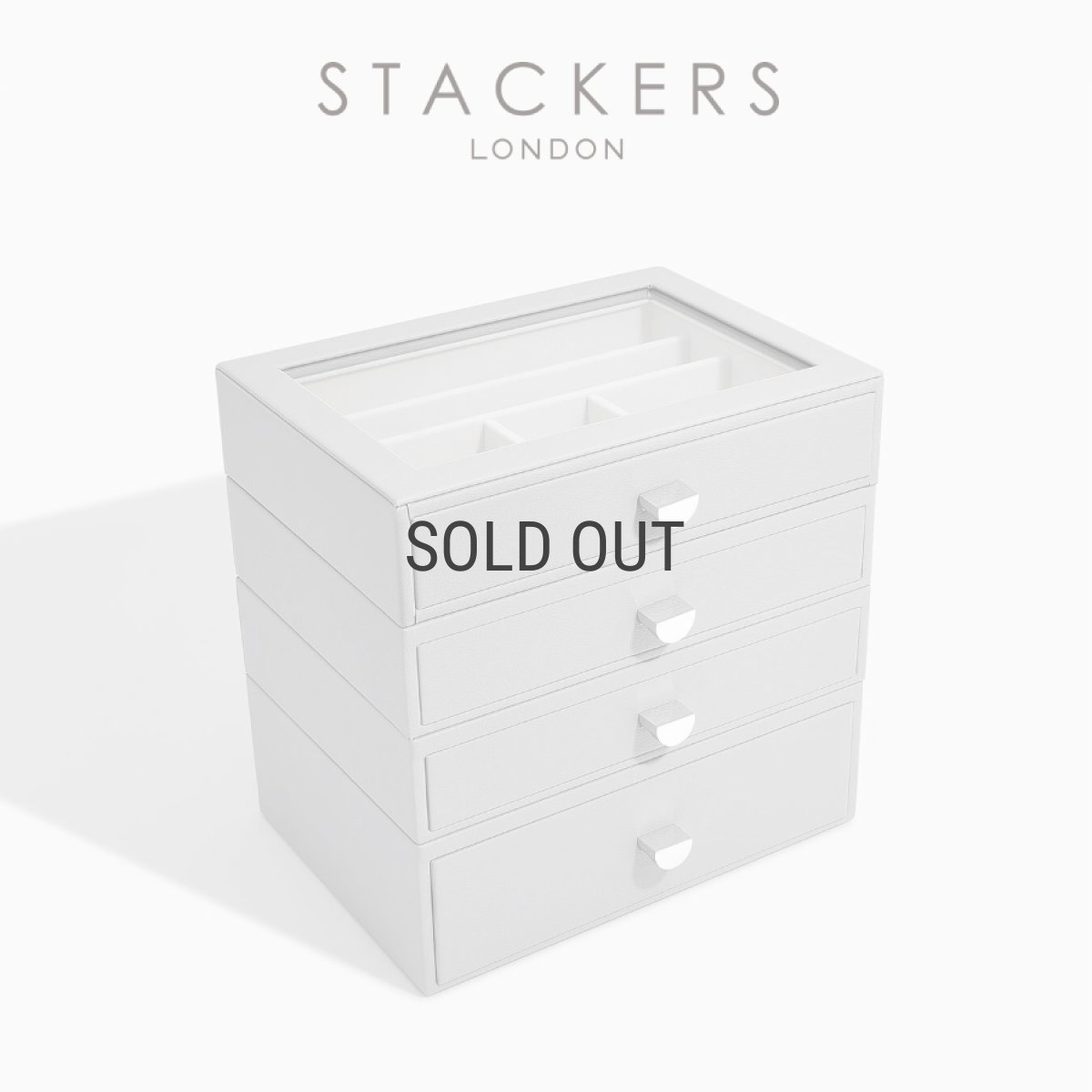画像2: 【STACKERS】クラシック ドロワージュエリーボックス 選べる4個セット ペブルグレー PebbleGray 引き出し ガラス スタッカーズ ロンドン イギリス (2)