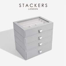 画像2: 【STACKERS】クラシック ドロワージュエリーボックス 選べる4個セット ペブルグレー PebbleGray 引き出し ガラス スタッカーズ ロンドン イギリス (2)