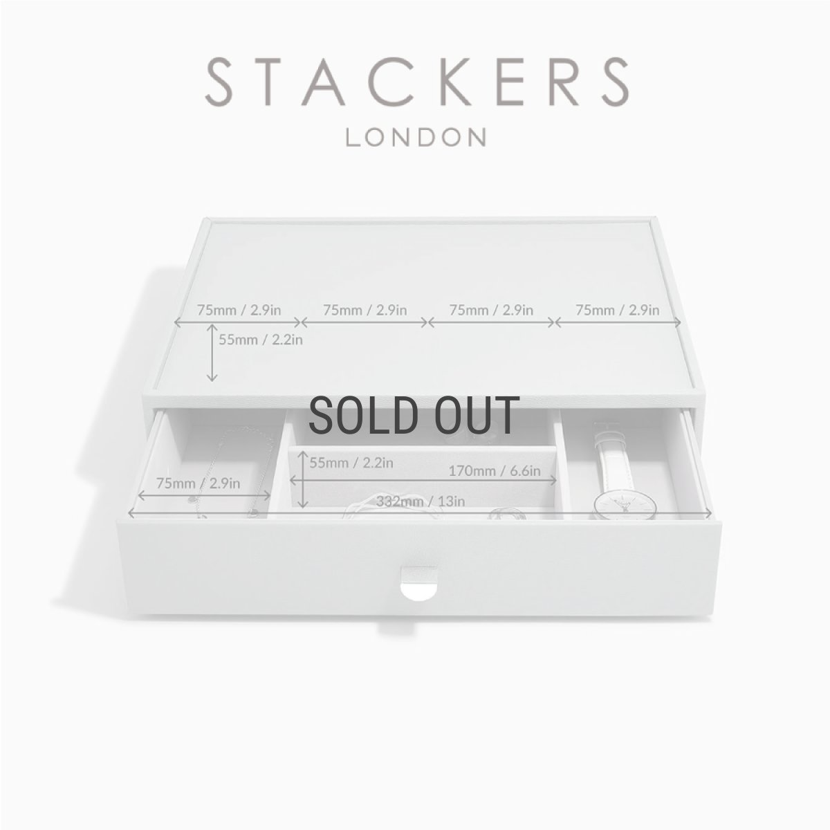 画像13: 【STACKERS】スーパーサイズ　ドロワー　ディープアクセサリー Deep Accessory　ジュエリーケース  ジュリーボックス　ペブルグレー　Pebble Gray スタッカーズ　ロンドン　UK (13)