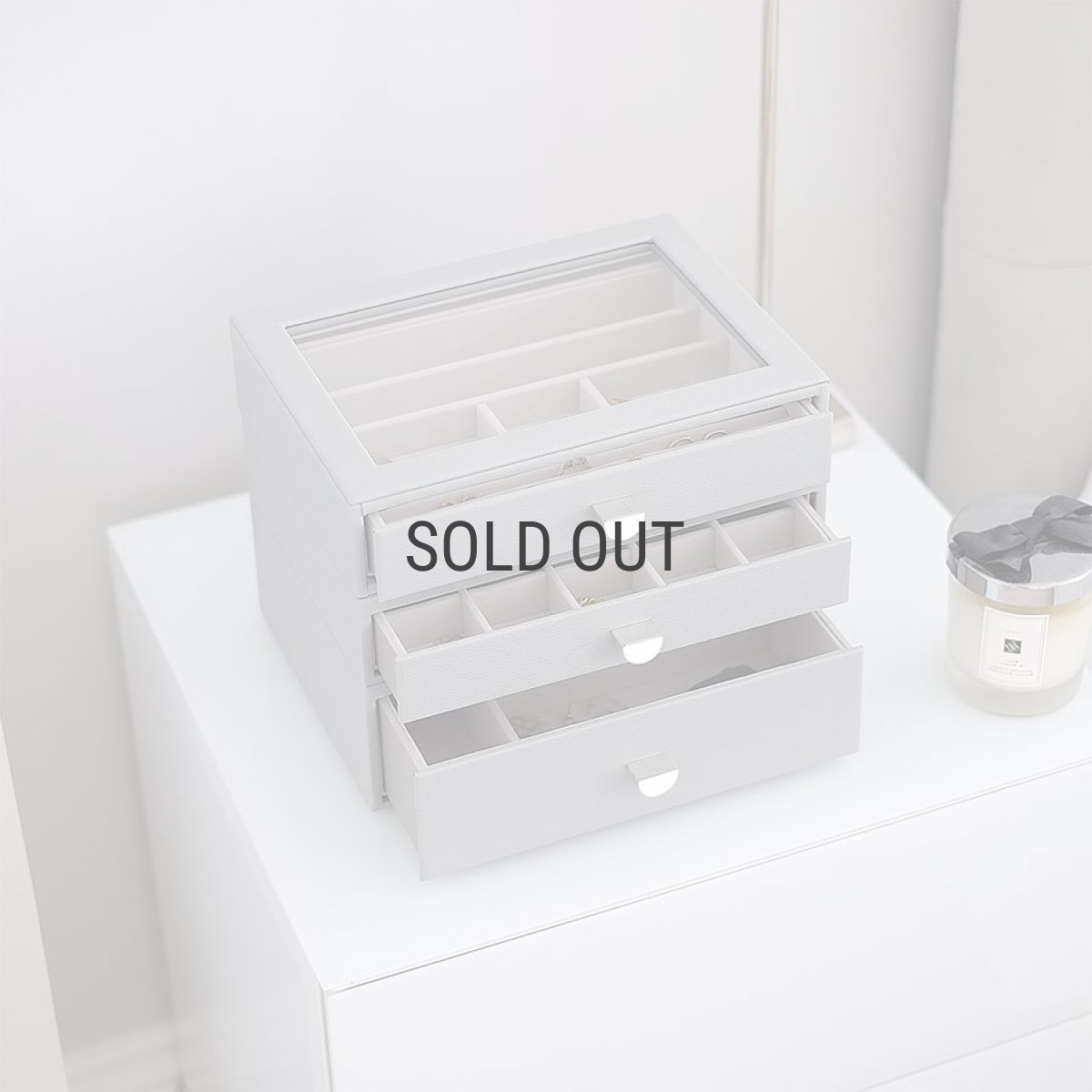 画像4: 【STACKERS】クラシック　ドロワー ジュエリーケース  リッド　Lid  ペブル　グレー　Grey　天窓　引き出し　スタッカーズ (4)