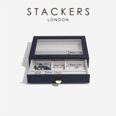 画像2: 【STACKERS】クラシック　ドロワー　ジュエリーケース 　リッド　Lid  ネイビー  紺　天窓　引き出し　スタッカーズ (2)