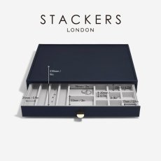 画像11: 【STACKERS】スーパーサイズ　ドロワー　オールインワン　ALL IN ONE　ジュエリーケース ネイビー ペブル Navy　Pebble スタッカーズ (11)