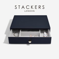 画像1: 【STACKERS】スーパーサイズ　ドロワー　ディープアクセサリー Deep Accessory　ジュエリーケース 　ネイビーペブル　Navy Pebble  スタッカーズ (1)