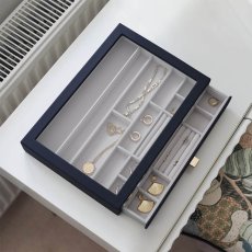 画像12: 【STACKERS】スーパーサイズ　ドロワー　グラス　リッド Glass Lid　ジュエリーケース　ネイビー ペブル　Navy Pebble スタッカーズ (12)