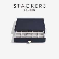 画像4: 【STACKERS】クラシック　ドロワー　ジュエリーケース 20sec  　ネイビー　ペブル　Navy  引き出し　スタッカーズ (4)