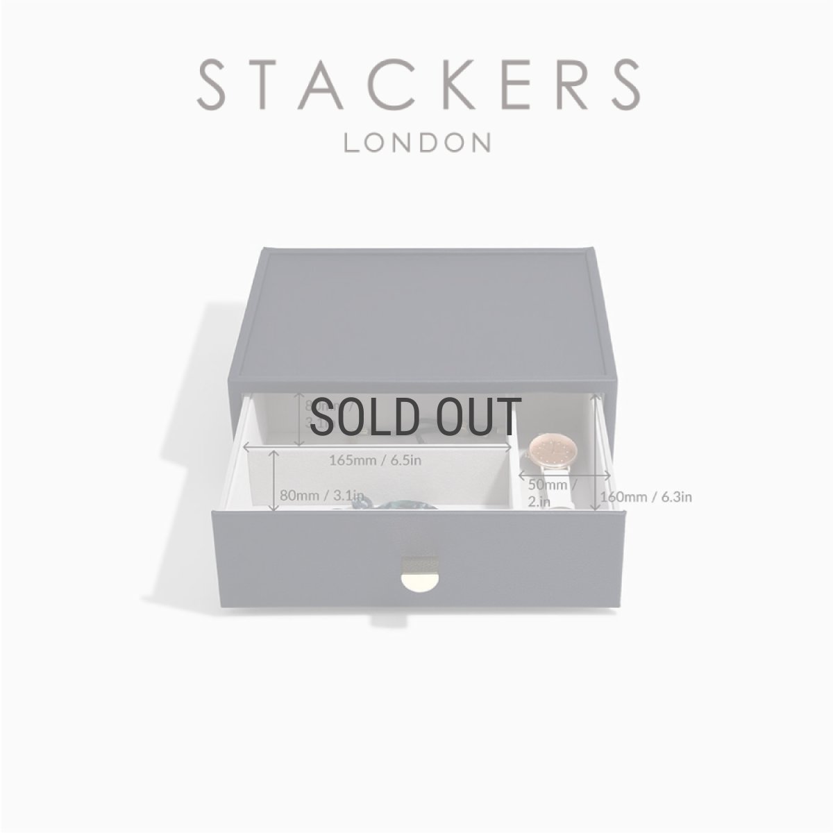 画像4: 【STACKERS】クラシック　ドロワー　ジュエリーケース ３sec  ディープ ネイビーペブル　Navy Pebble 引き出し　スタッカーズ (4)