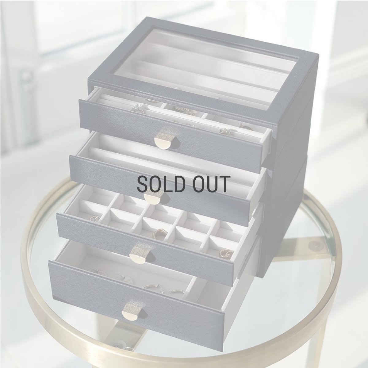 画像12: 【STACKERS】クラシック ドロワージュエリーボックス 選べる4個セット ネイビーペブル　Navy Pebble 引き出し ガラス スタッカーズ ロンドン イギリス (12)