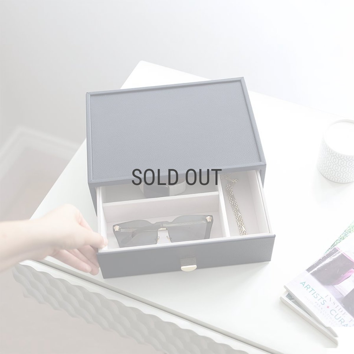 画像2: 【STACKERS】クラシック　ドロワー　ジュエリーケース ３sec  ディープ ネイビーペブル　Navy Pebble 引き出し　スタッカーズ (2)