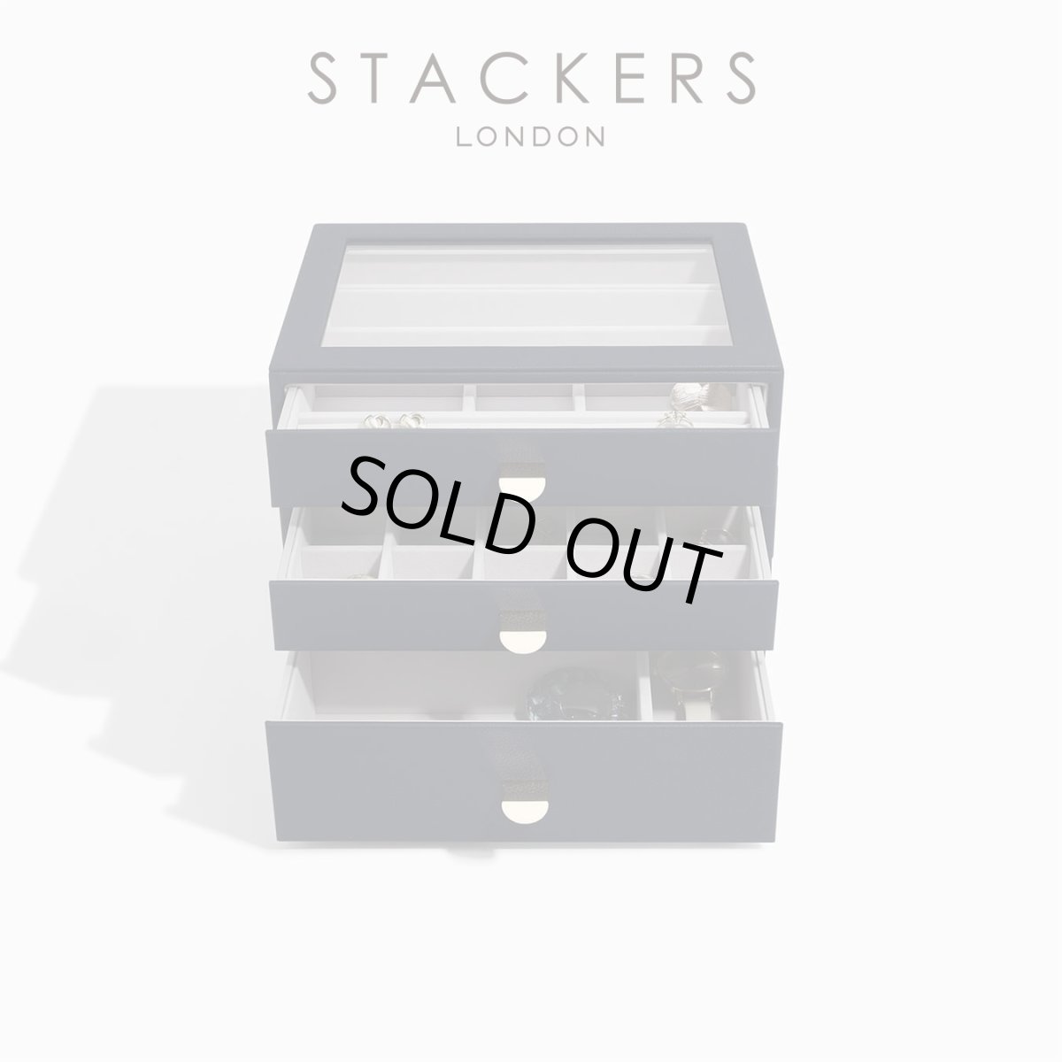 画像1: 【STACKERS】クラシック ドロワージュエリーボックス 選べる3個セット ネイビーペブル　Navy Pebble スタッカーズ (1)