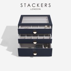 画像6: 【STACKERS】クラシック　ドロワー　ジュエリーケース ３sec  ディープ ネイビーペブル　Navy Pebble 引き出し　スタッカーズ (6)