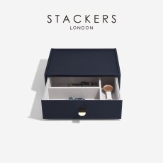 画像3: 【STACKERS】クラシック ドロワージュエリーボックス 選べる3個セット ネイビーペブル　Navy Pebble スタッカーズ (3)