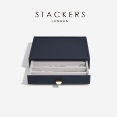 画像1: 【STACKERS】クラシック　ドロワー ジュエリーケース 5sec  ネイビー ペブル　Navy Pebble   引き出し　スタッカーズ (1)