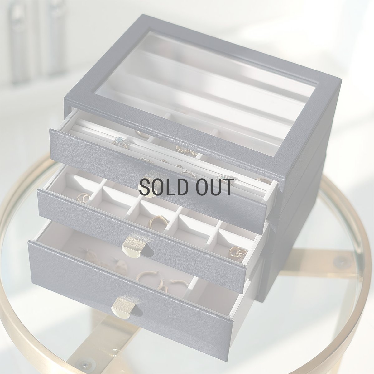 画像5: 【STACKERS】クラシック　ドロワー　ジュエリーケース ３sec  ディープ ネイビーペブル　Navy Pebble 引き出し　スタッカーズ (5)