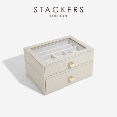 画像2: 【STACKERS】クラシック ドロワージュエリーボックス 選べる2個セット オートミール Oatmeal 引き出し ガラス スタッカーズ ロンドン イギリス (2)