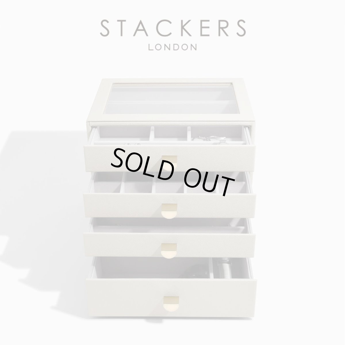 画像1: 【STACKERS】クラシック ドロワージュエリーボックス 選べる4個セット オートミール Oatmeal 引き出し ガラス スタッカーズ ロンドン イギリス (1)