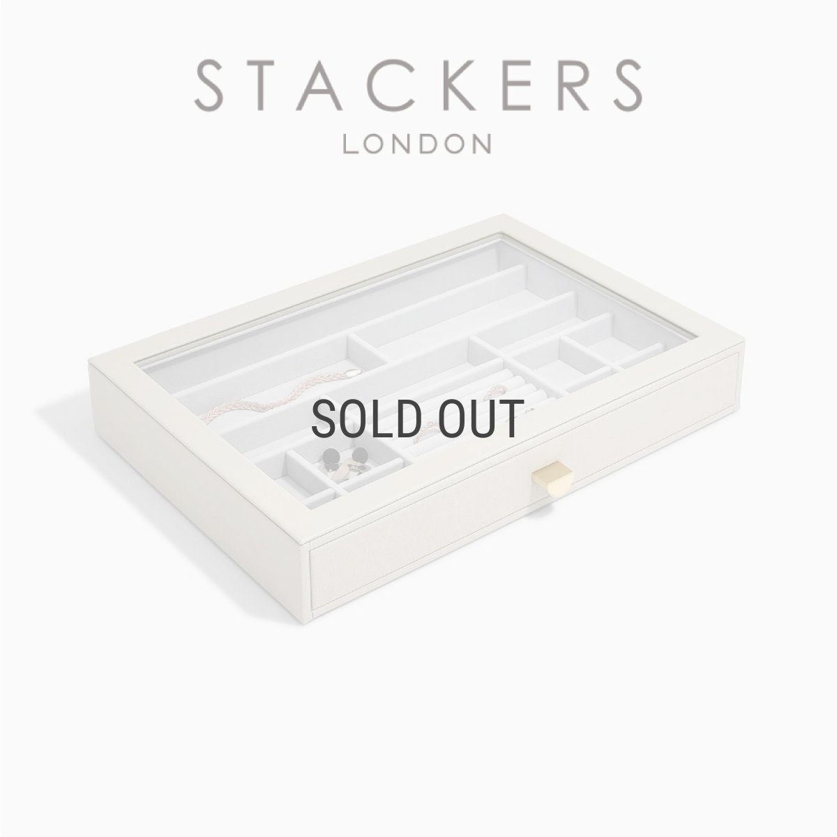 画像2: 【STACKERS】スーパーサイズ　ドロワー　グラス　リッド Glass Lid　ジュエリーケース  オートミール Oatmeal スタッカーズ (2)