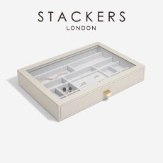 画像2: 【STACKERS】スーパーサイズ　ドロワー　グラス　リッド Glass Lid　ジュエリーケース  オートミール Oatmeal スタッカーズ (2)