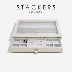 画像1: 【STACKERS】スーパーサイズ　ドロワー　グラス　リッド Glass Lid　ジュエリーケース  オートミール Oatmeal スタッカーズ (1)