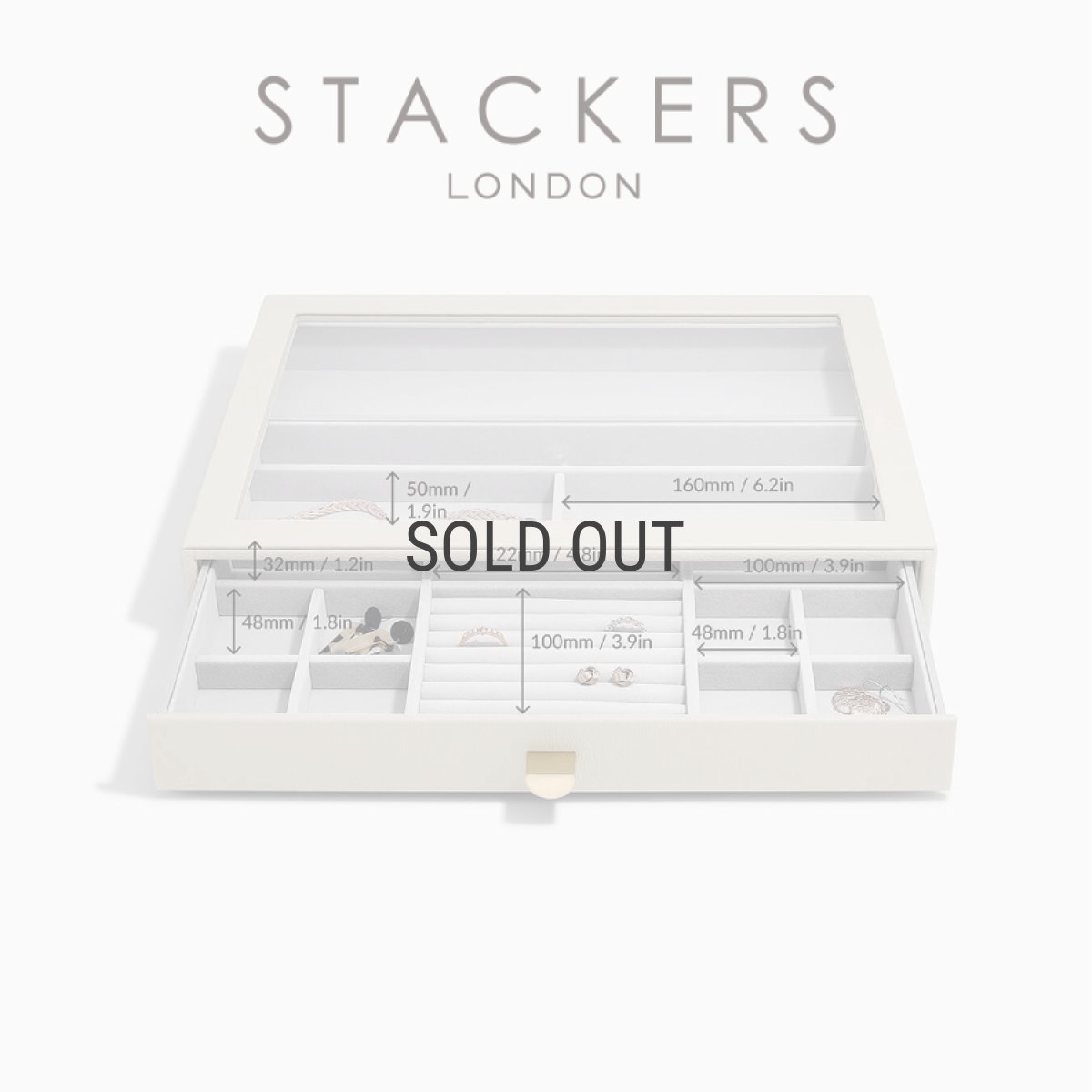 画像10: 【STACKERS】スーパーサイズ　ドロワー　グラス　リッド Glass Lid　ジュエリーケース  オートミール Oatmeal スタッカーズ (10)