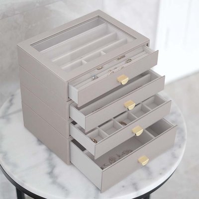 画像3: 【STACKERS】スーパーサイズ　ドロワー　グラス　リッド Glass Lid　ジュエリーケース　トープ グレージュ　Taupe スタッカーズ