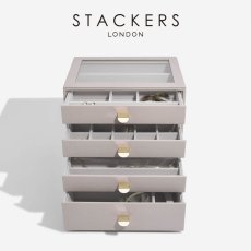 画像1: 【STACKERS】クラシック ドロワージュエリーボックス 選べる4個セット トープ　グレージュ Taupe 引き出し　ガラス スタッカーズ ロンドン イギリス (1)