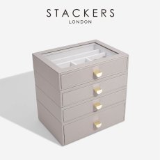 画像2: 【STACKERS】クラシック ドロワージュエリーボックス 選べる4個セット トープ　グレージュ Taupe 引き出し　ガラス スタッカーズ ロンドン イギリス (2)