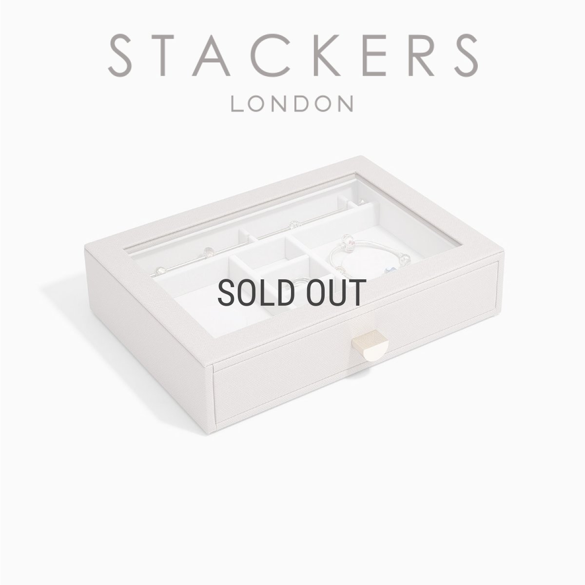画像13: 【STACKERS】クラシック　ドロワー　グラス　リッド　（ガラス天窓）　チャーム　ジュエリーケース 　 トープ　グレージュ Taupe  Charm Lid  ジュエリーボックス　引き出し　スタッカーズ　ロンドン　UK (13)