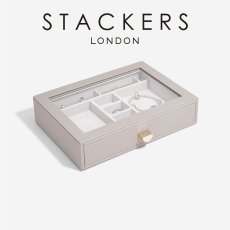 画像11: 【STACKERS】クラシック　ドロワー　グラスリッド　チャーム　ジュエリーケース 　 トープ　グレージュ Taupe  Charm Lid  天窓　引き出し　スタッカーズ (11)