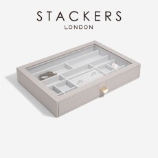 画像2: 【STACKERS】スーパーサイズ　ドロワー　グラス　リッド Glass Lid　ジュエリーケース　トープ グレージュ　Taupe スタッカーズ (2)