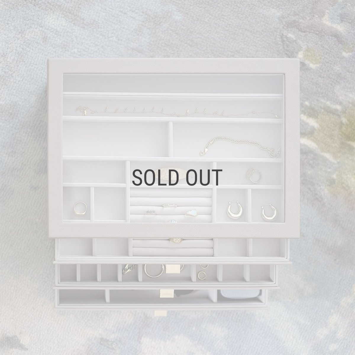 画像12: 【STACKERS】スーパーサイズ　ドロワー　グラス　リッド Glass Lid　ジュエリーケース　トープ グレージュ　Taupe スタッカーズ (12)