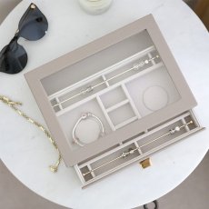 画像9: 【STACKERS】クラシック　ドロワー　グラスリッド　チャーム　ジュエリーケース 　 トープ　グレージュ Taupe  Charm Lid  天窓　引き出し　スタッカーズ (9)